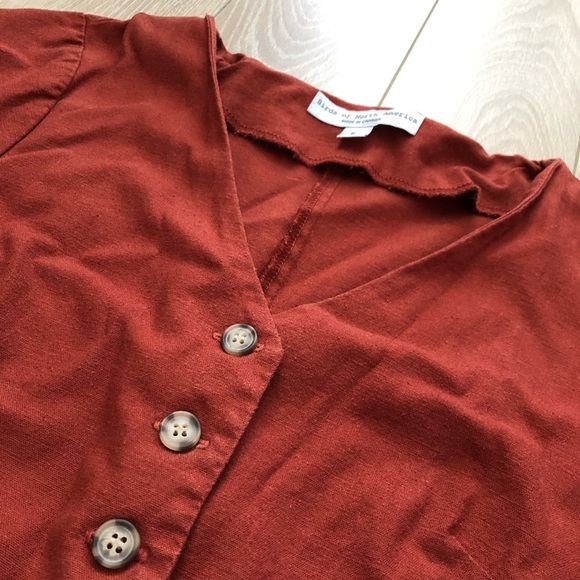 Birds of North America Linen Blend Romper in Burnt Orange Size 6 - Picture 7 of 12